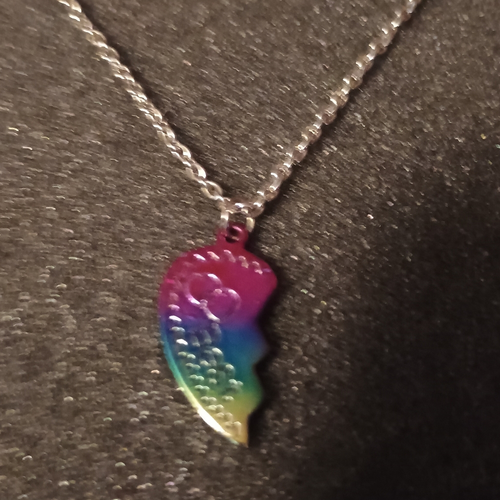 Must Bundle For $3 Deal! Silver and Multicolor Heart "Best" Friends Necklace